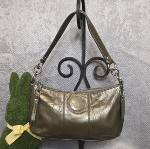 Coach Olive Green Leather Shoulder Bag